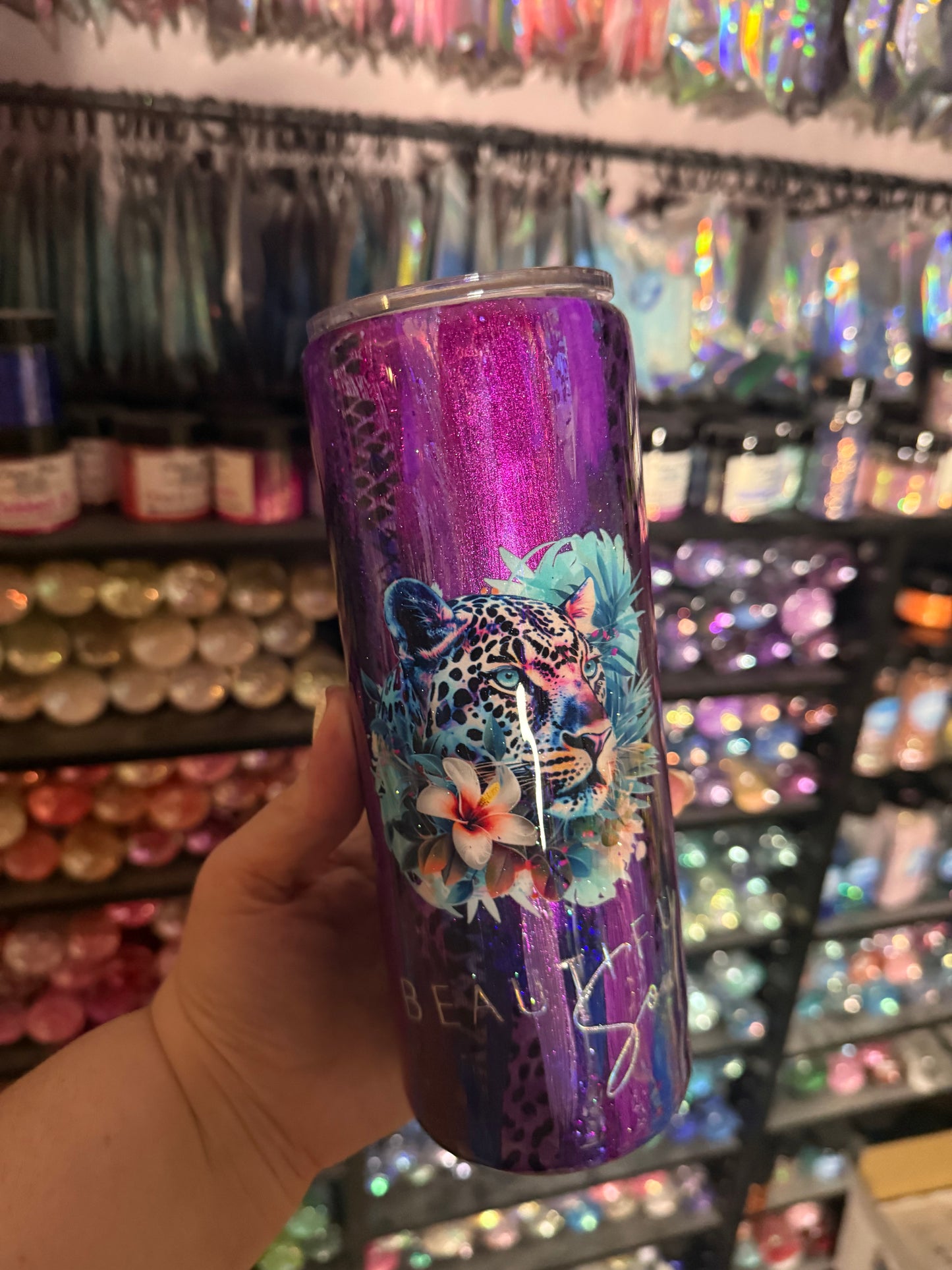 Purple leopard 24oz