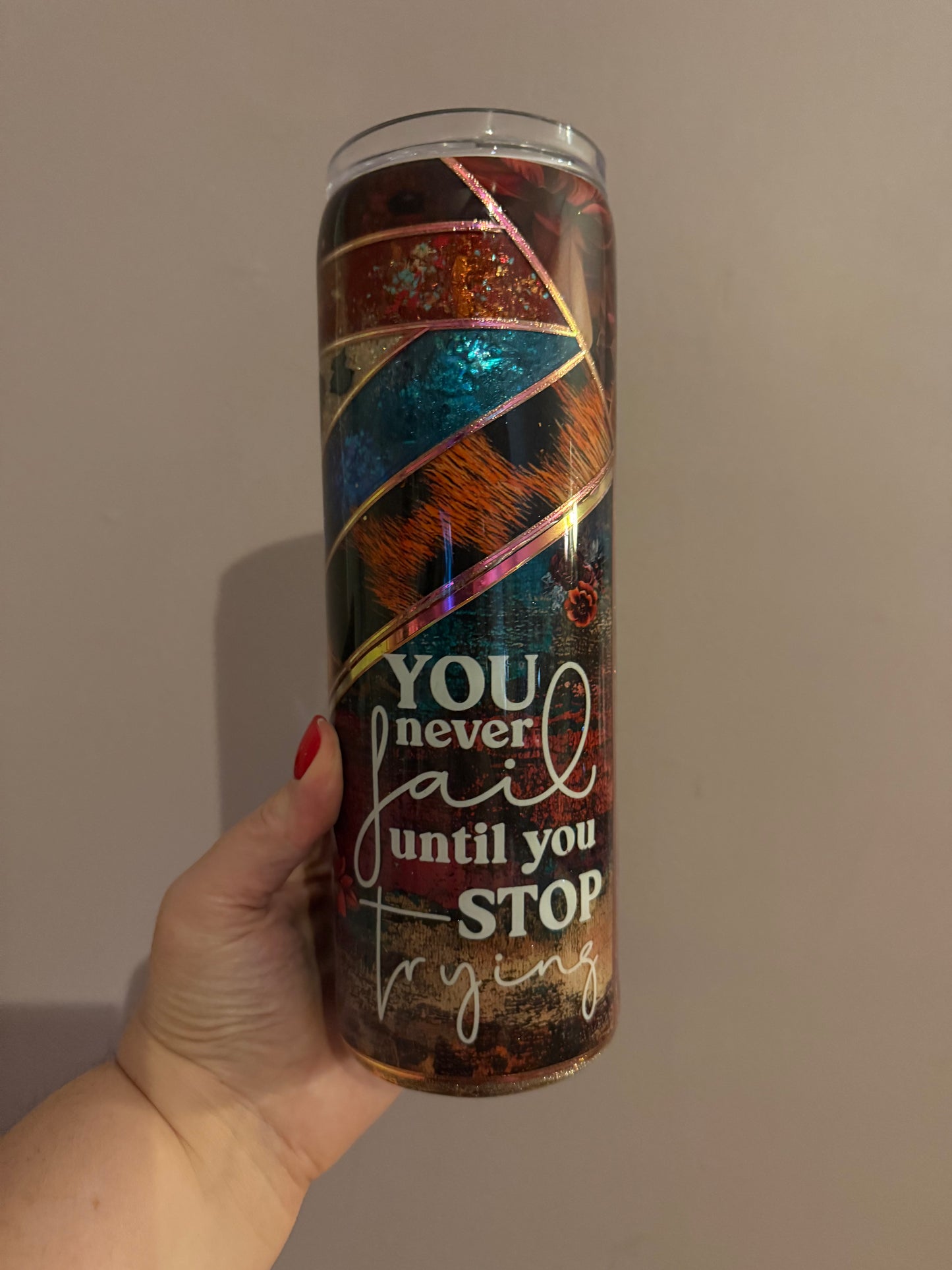 30oz floral leopard multimedia