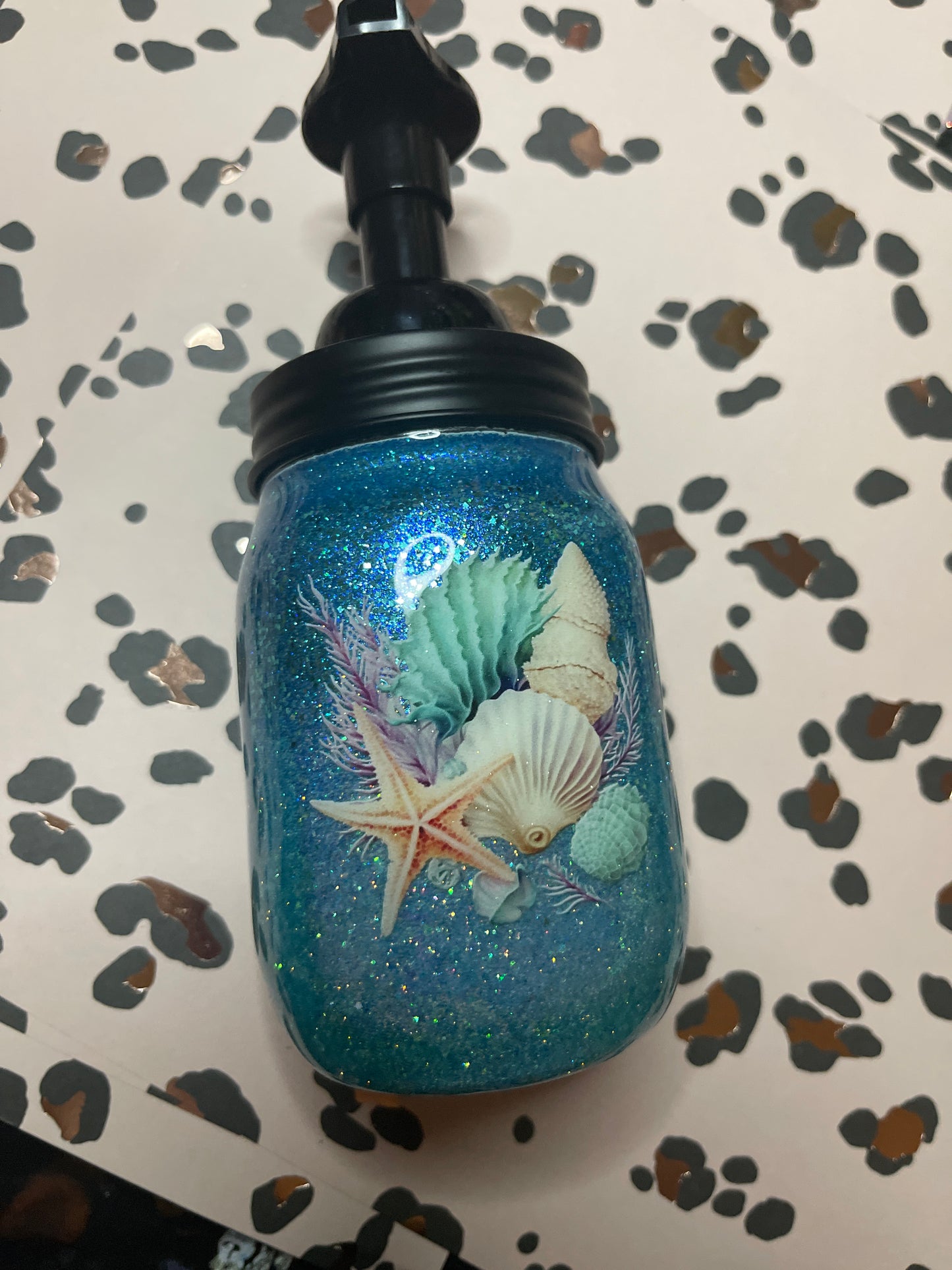 Seashell soap jar