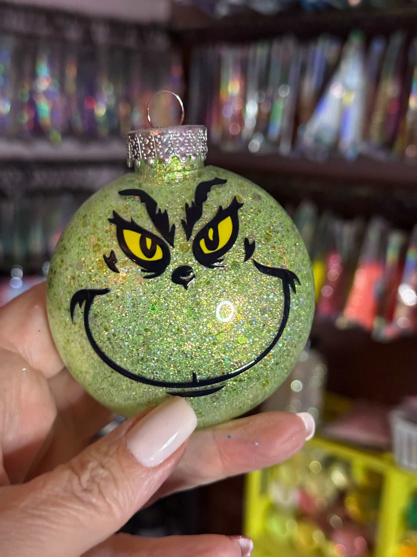 Grinch face 3.5in ornament