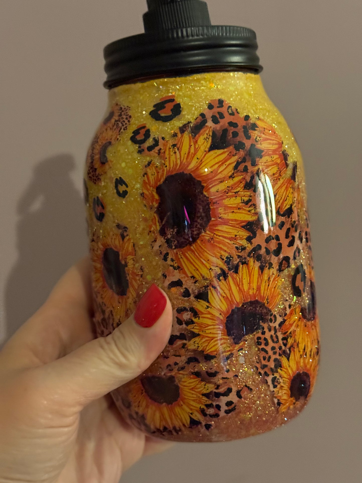 Sunflower dishsoap jar 32oz with pump lid