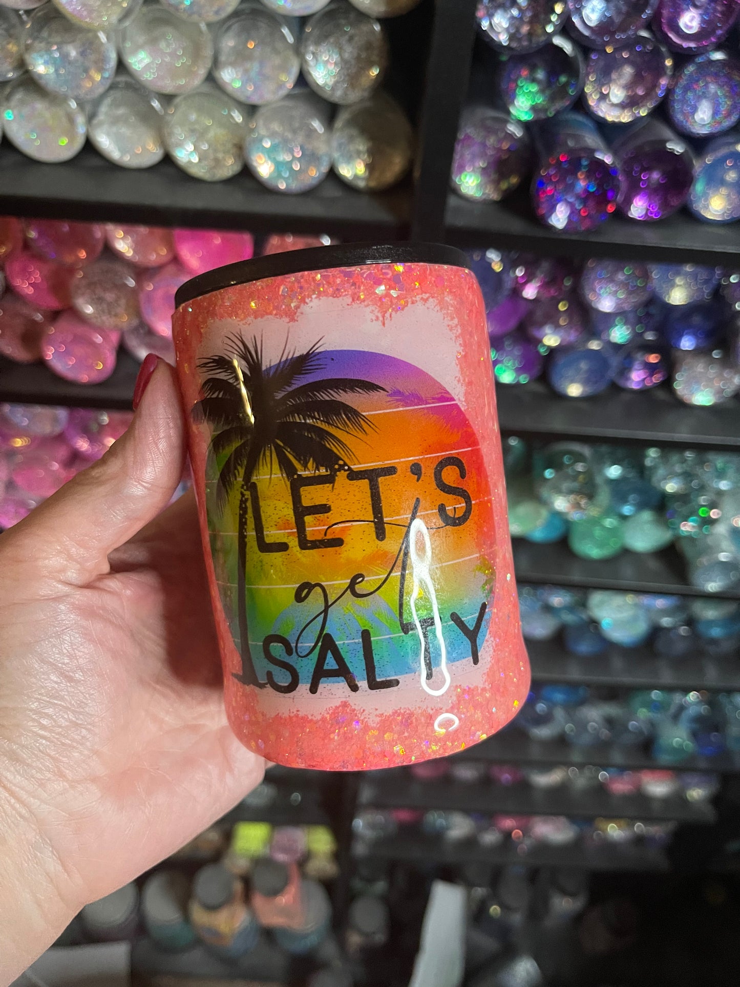 12oz palm tree can koozie
