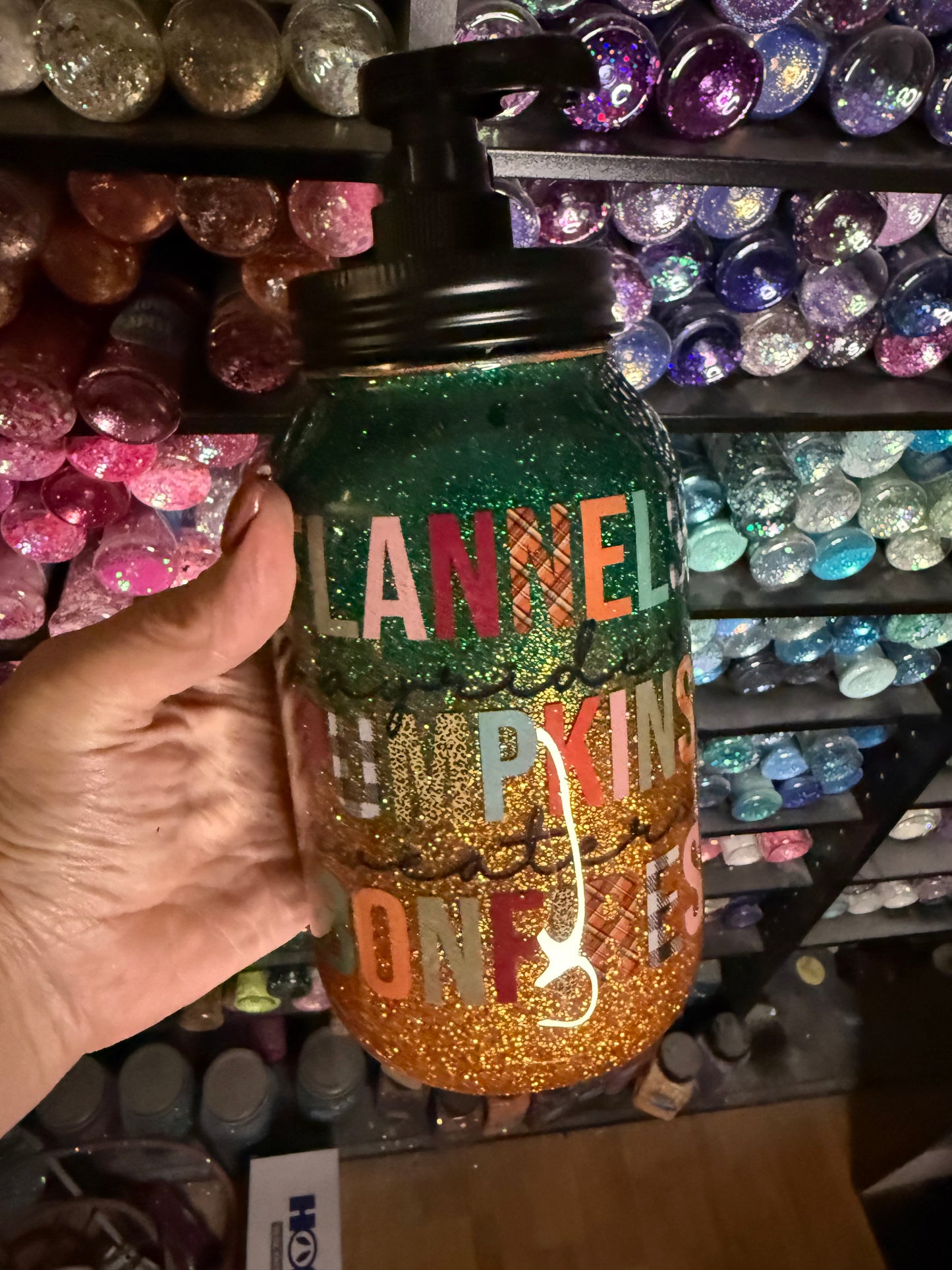 Fall dish soap pump jar