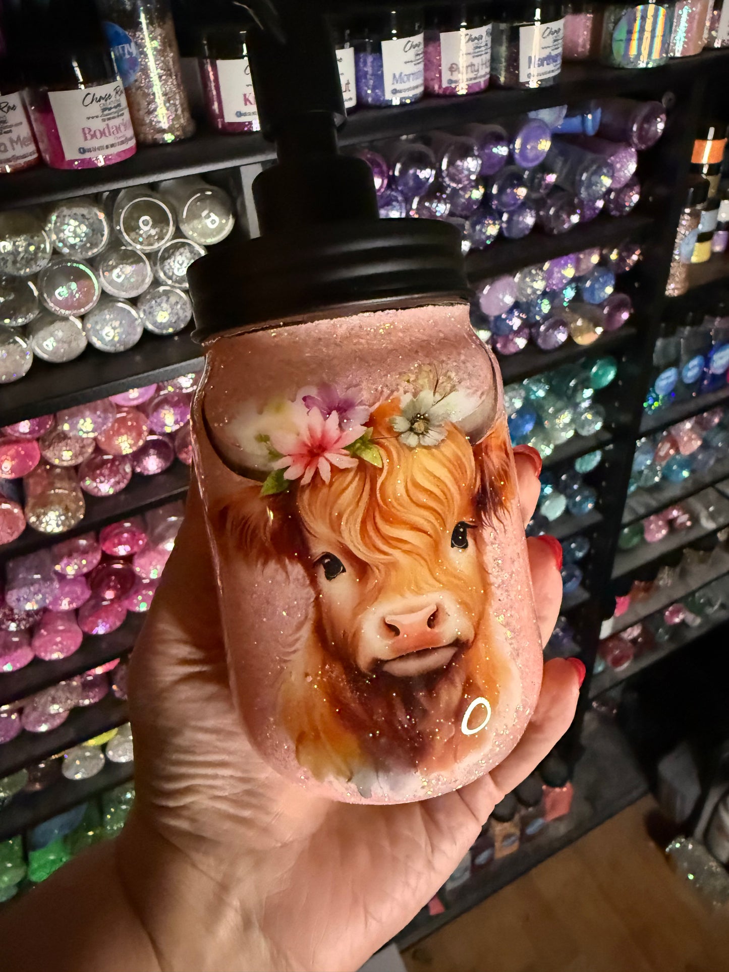 Cow soap jar