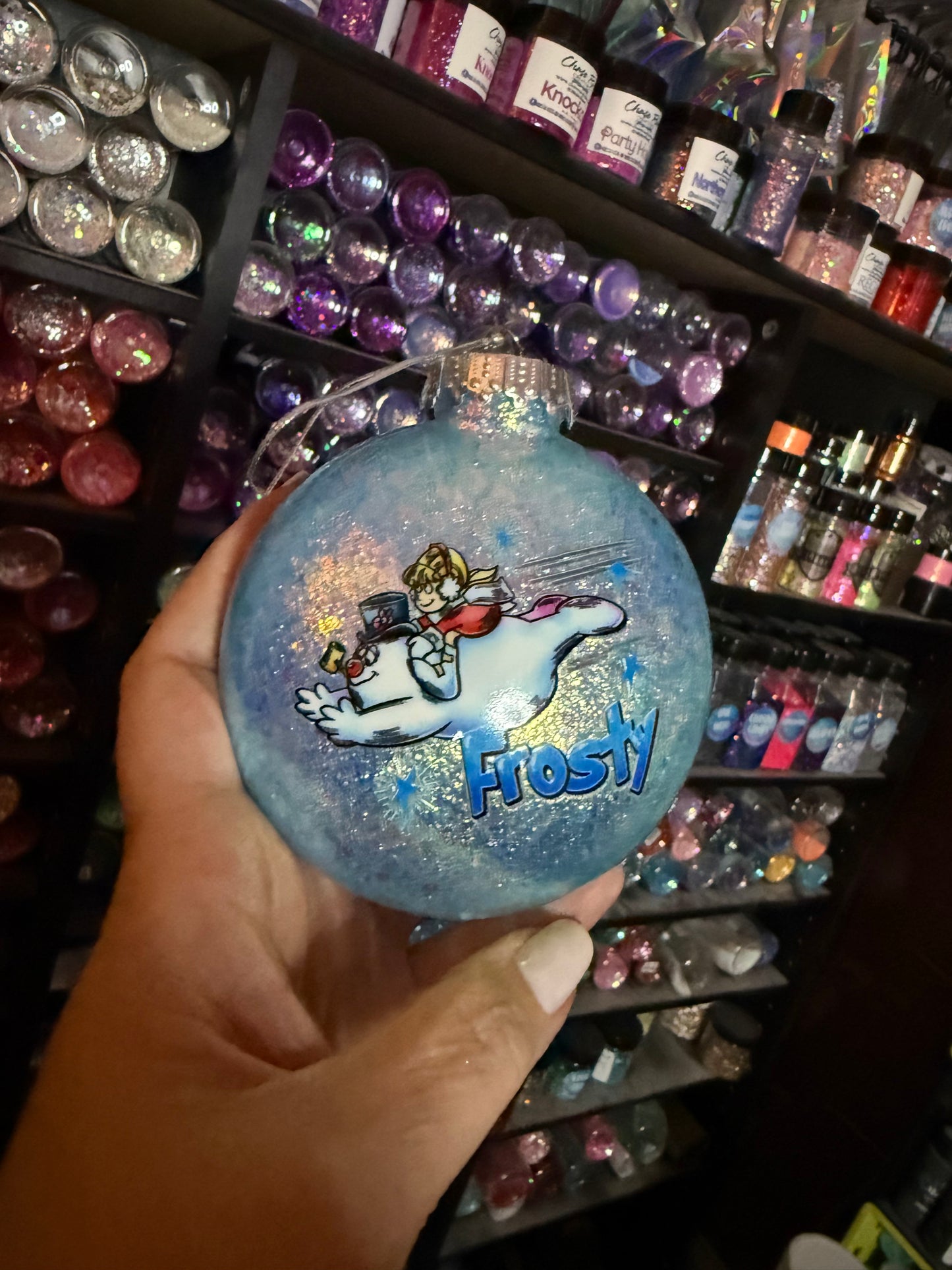 Frosty Christmas ornament