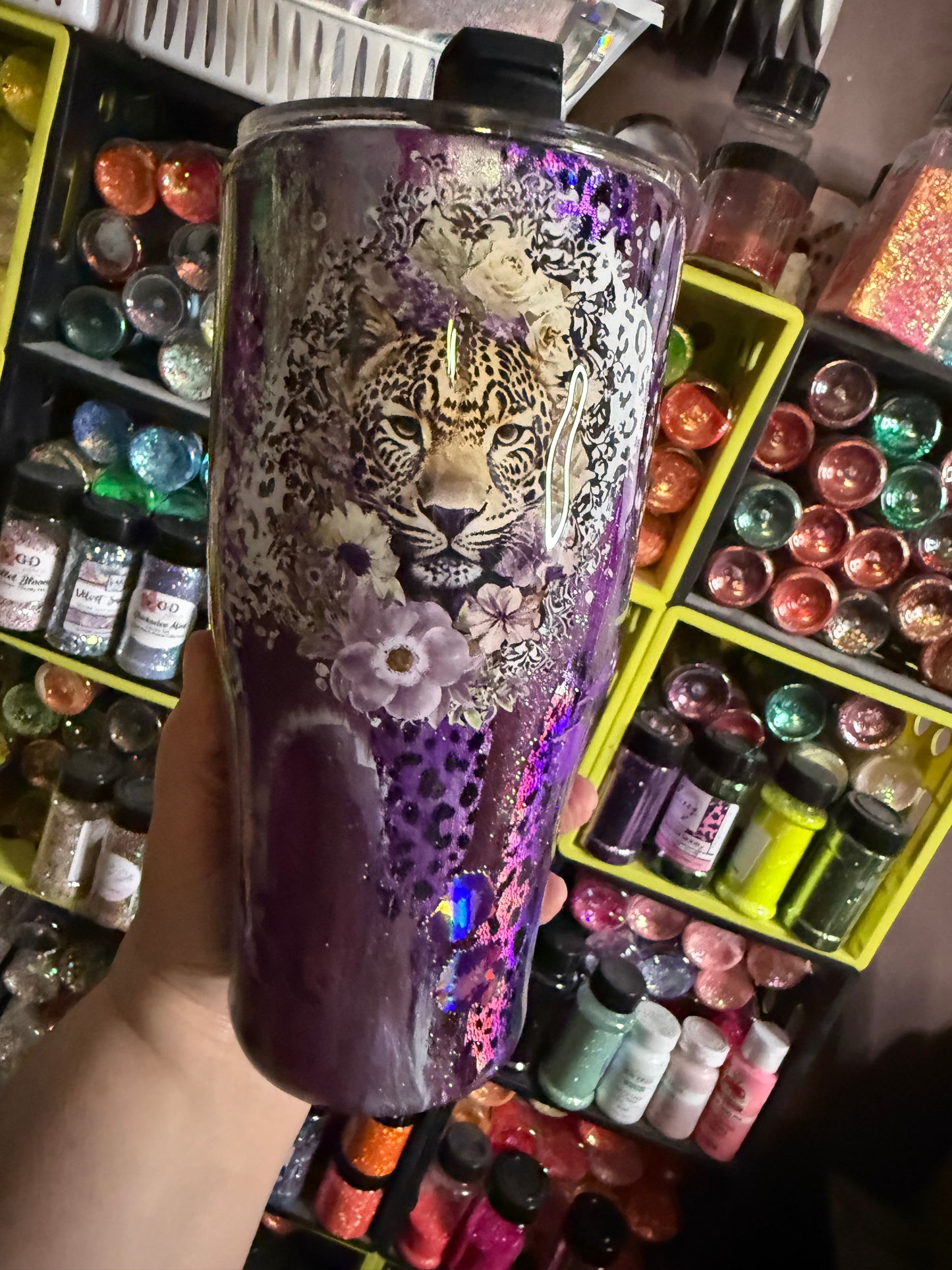 32oz coffee caddy leopard throwdown