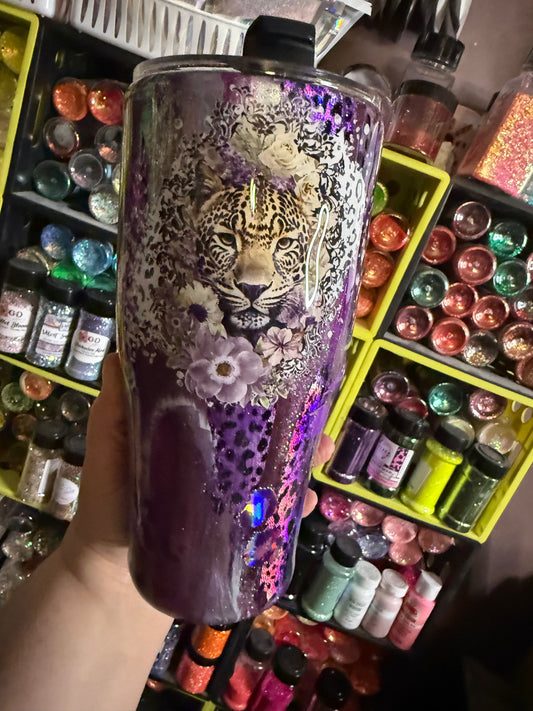 32oz coffee caddy leopard throwdown