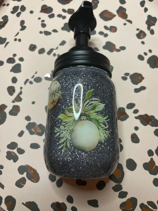 Christmas ornament soap jar
