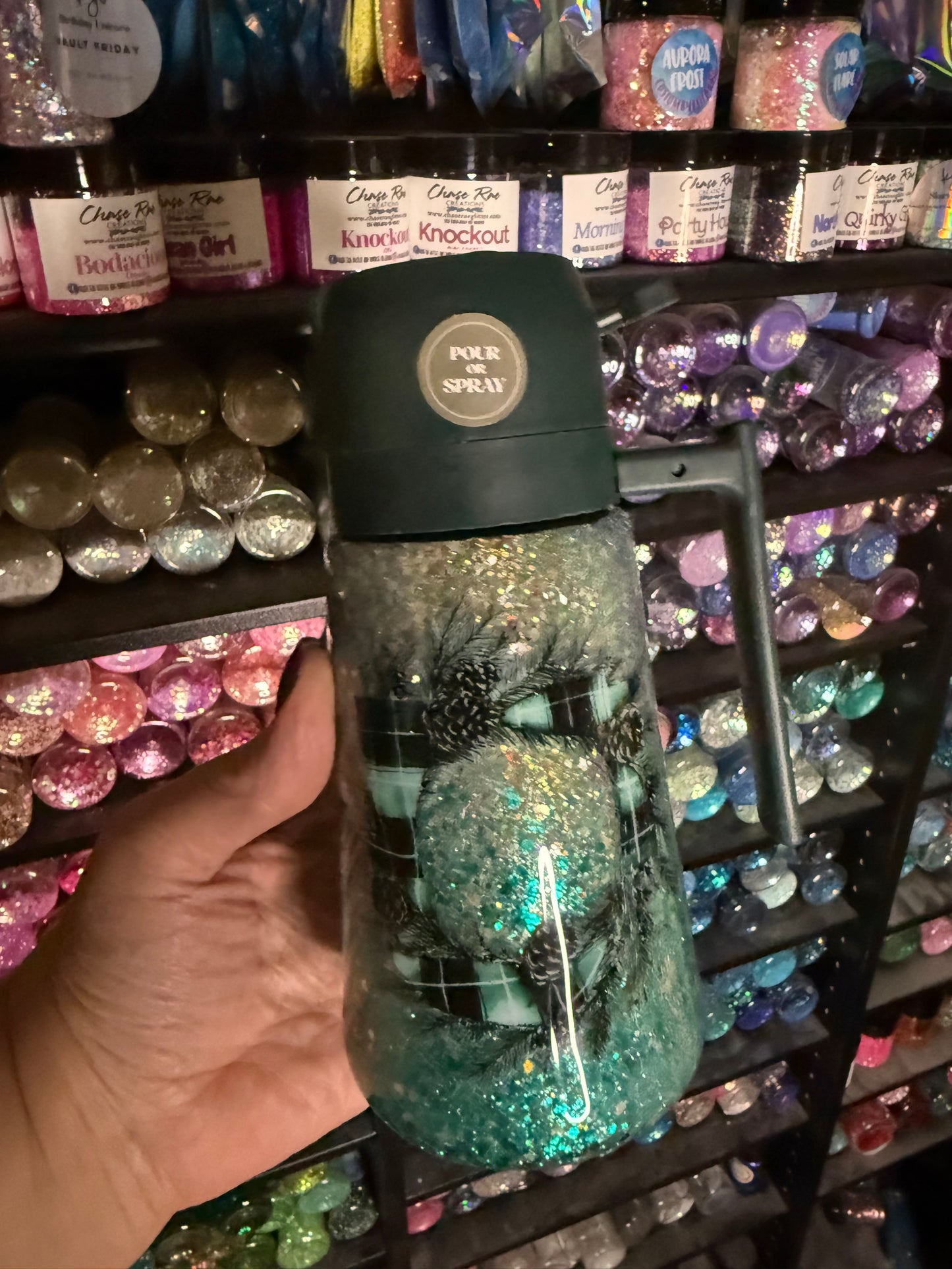 Olive oil spray/pour container wreath