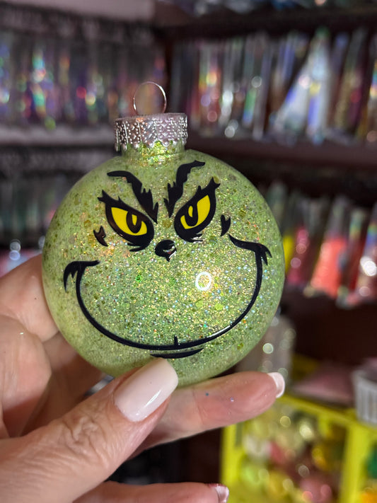 Grinch face 3.5in ornament