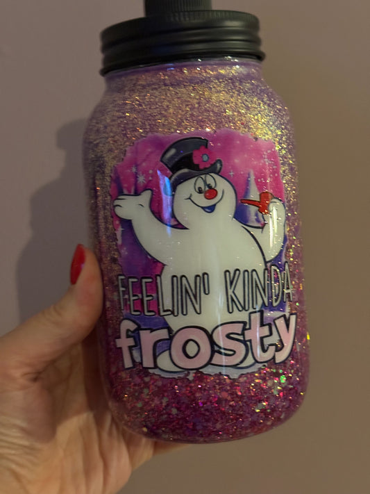 Feeling frosty dishsoap jar 32oz with pump lid