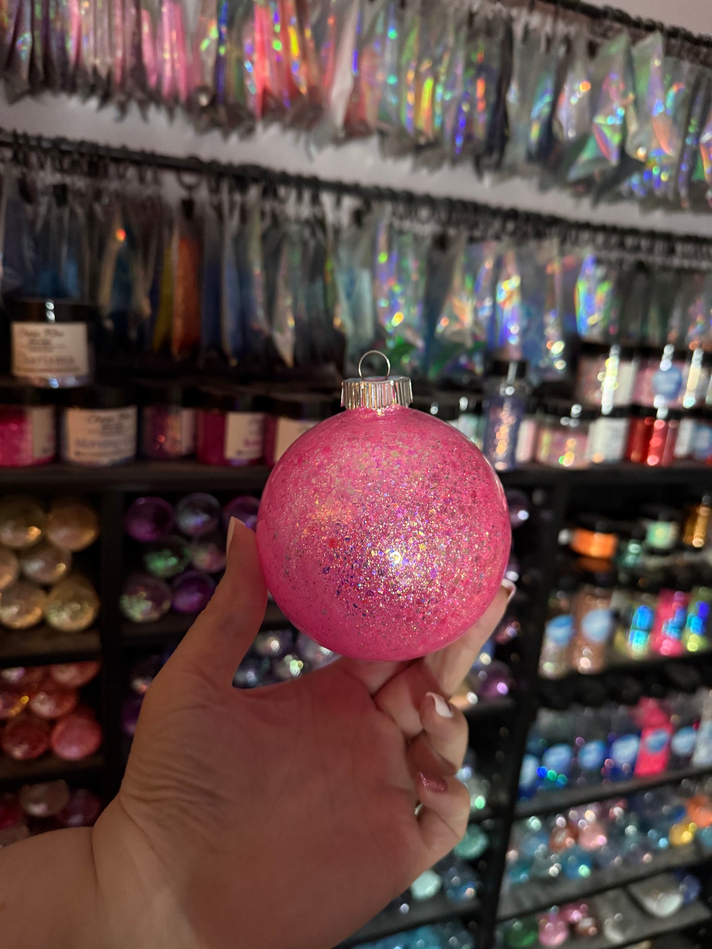 Pink 4in Christmas ornament