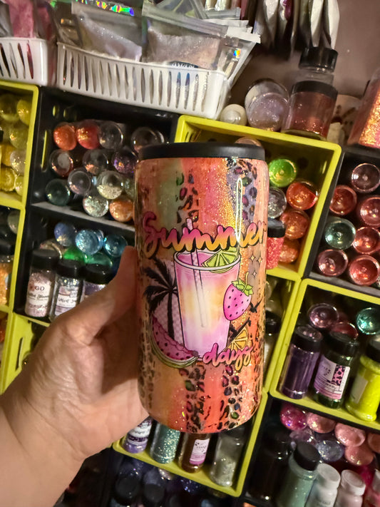 Summer days skinny koozie