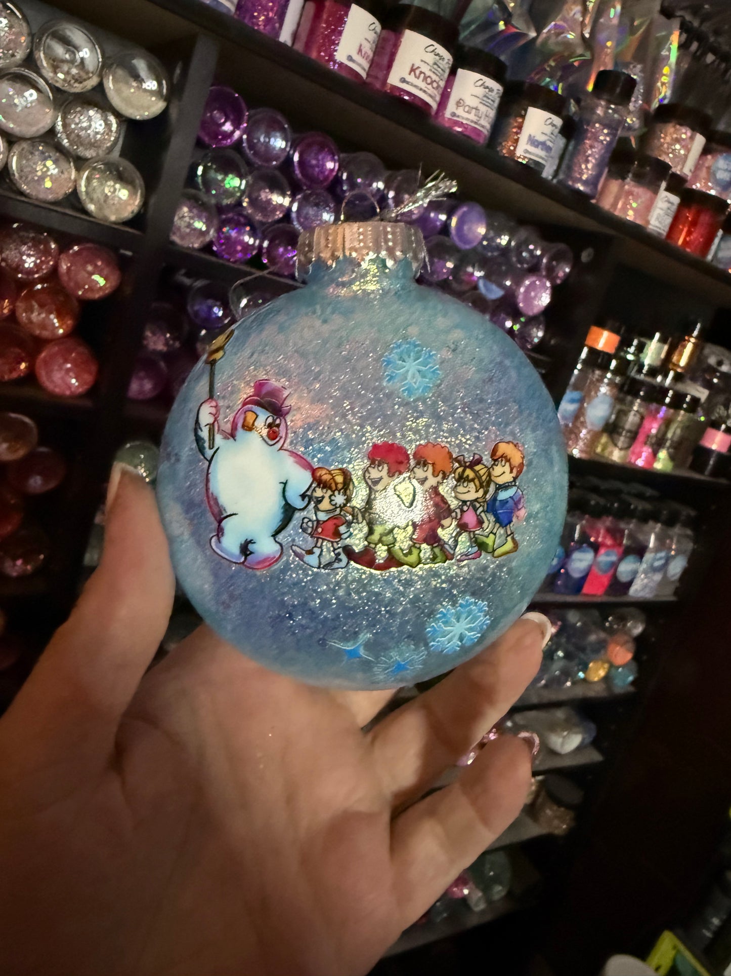 Frosty Christmas ornament