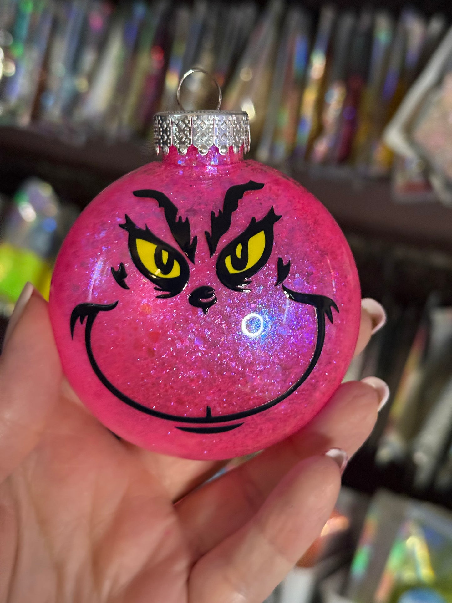 Pink grinch face