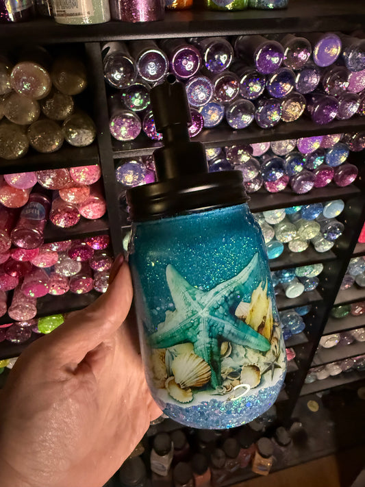 Seashell soap jar