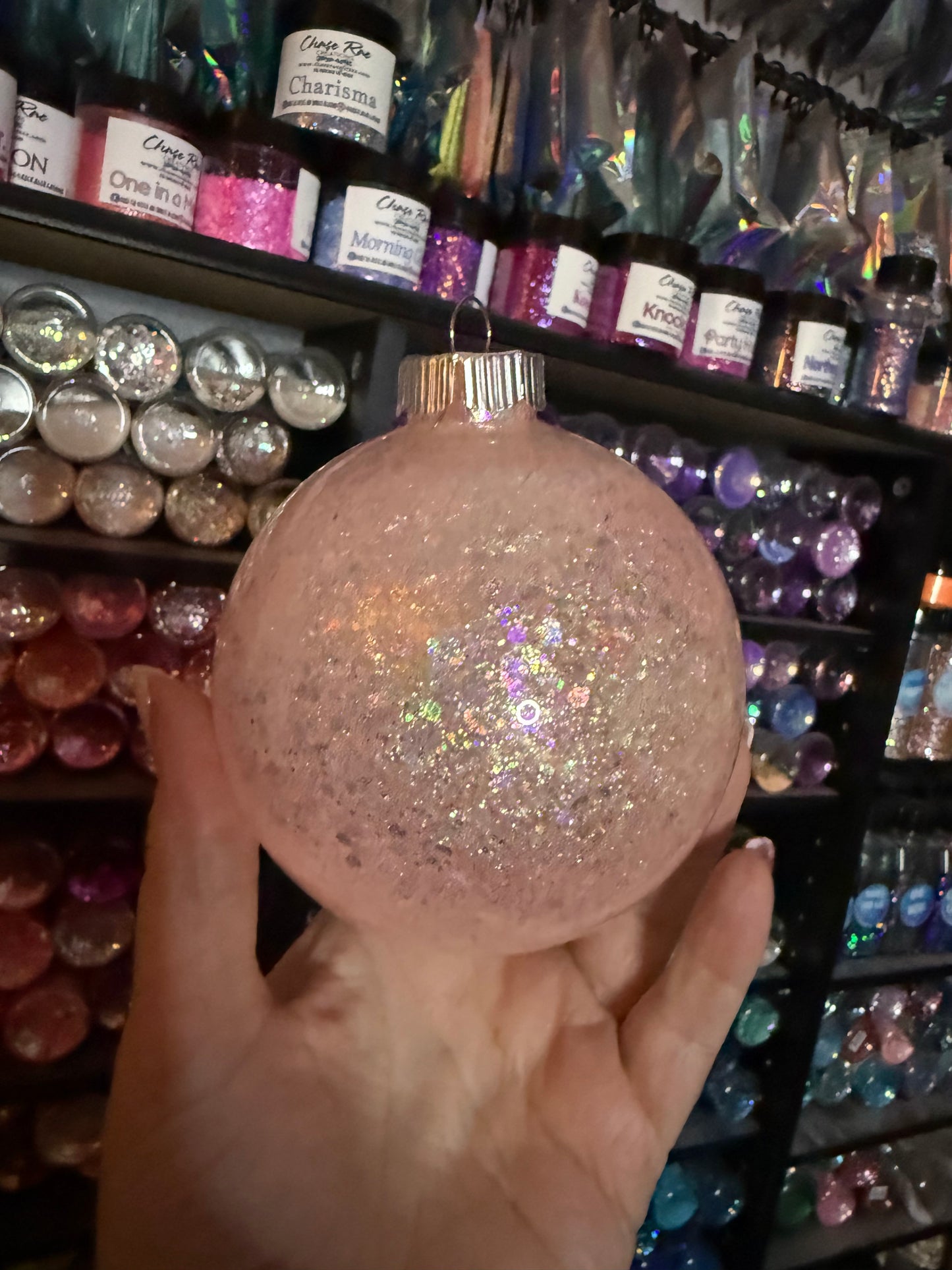 Peach 4in Christmas ornament