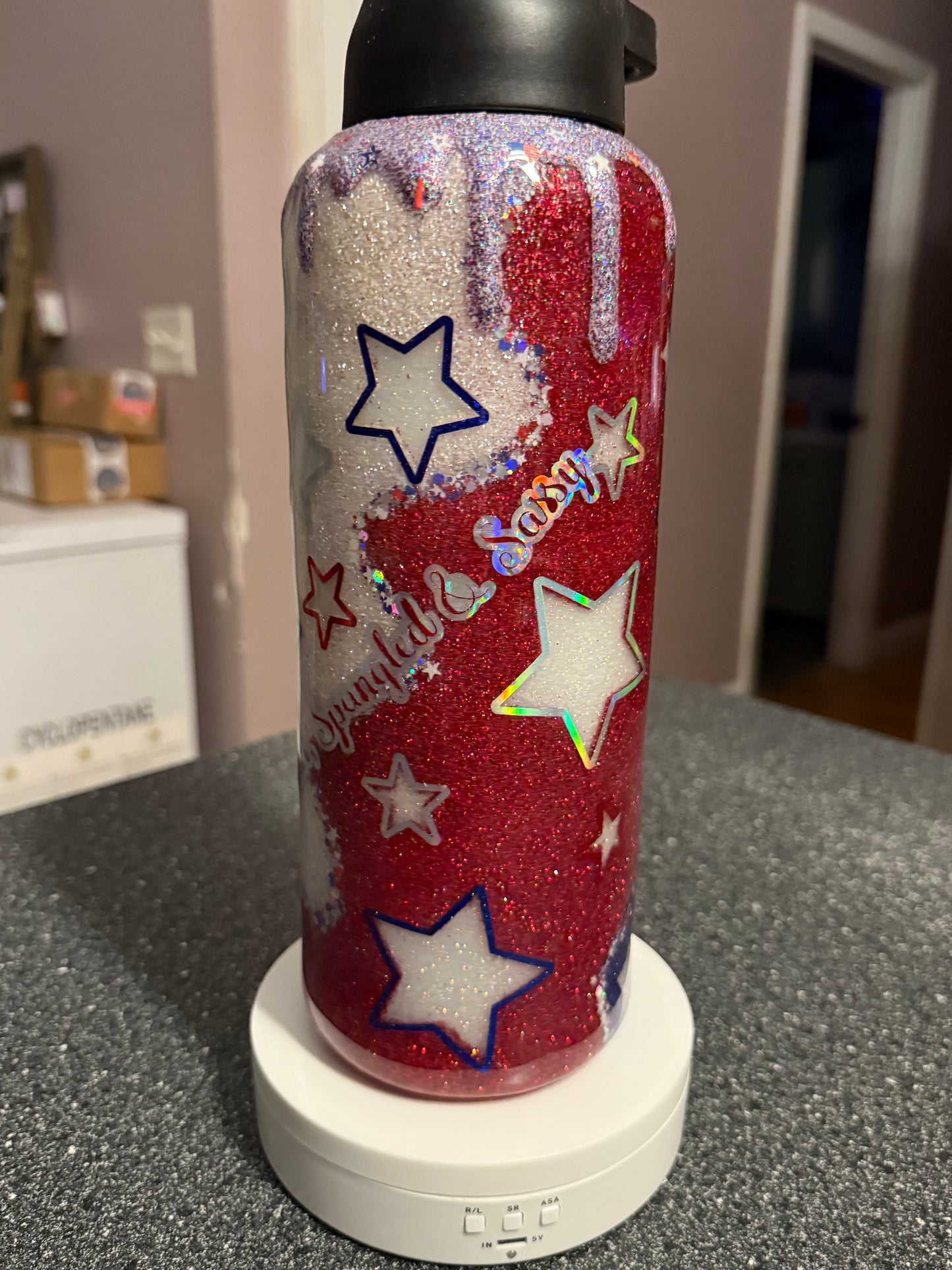 40oz hydro 4th of July glow stars