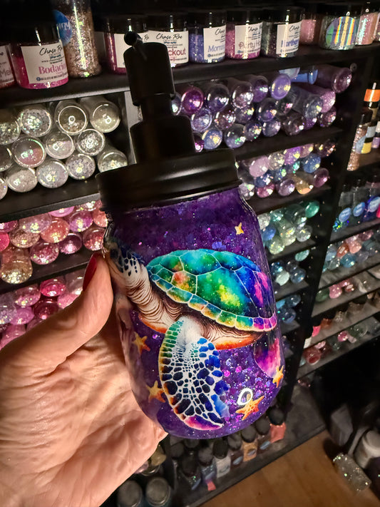Turtle soap jar