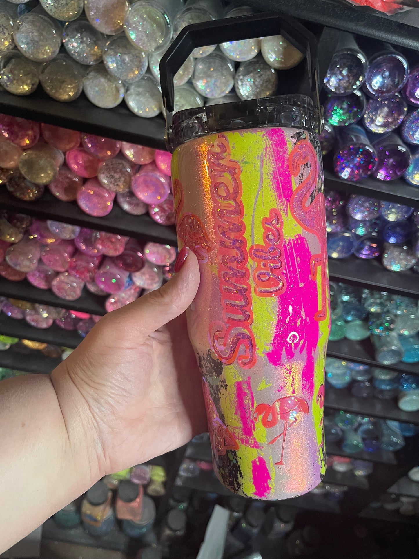 30oz flamingo peekaboo trisip