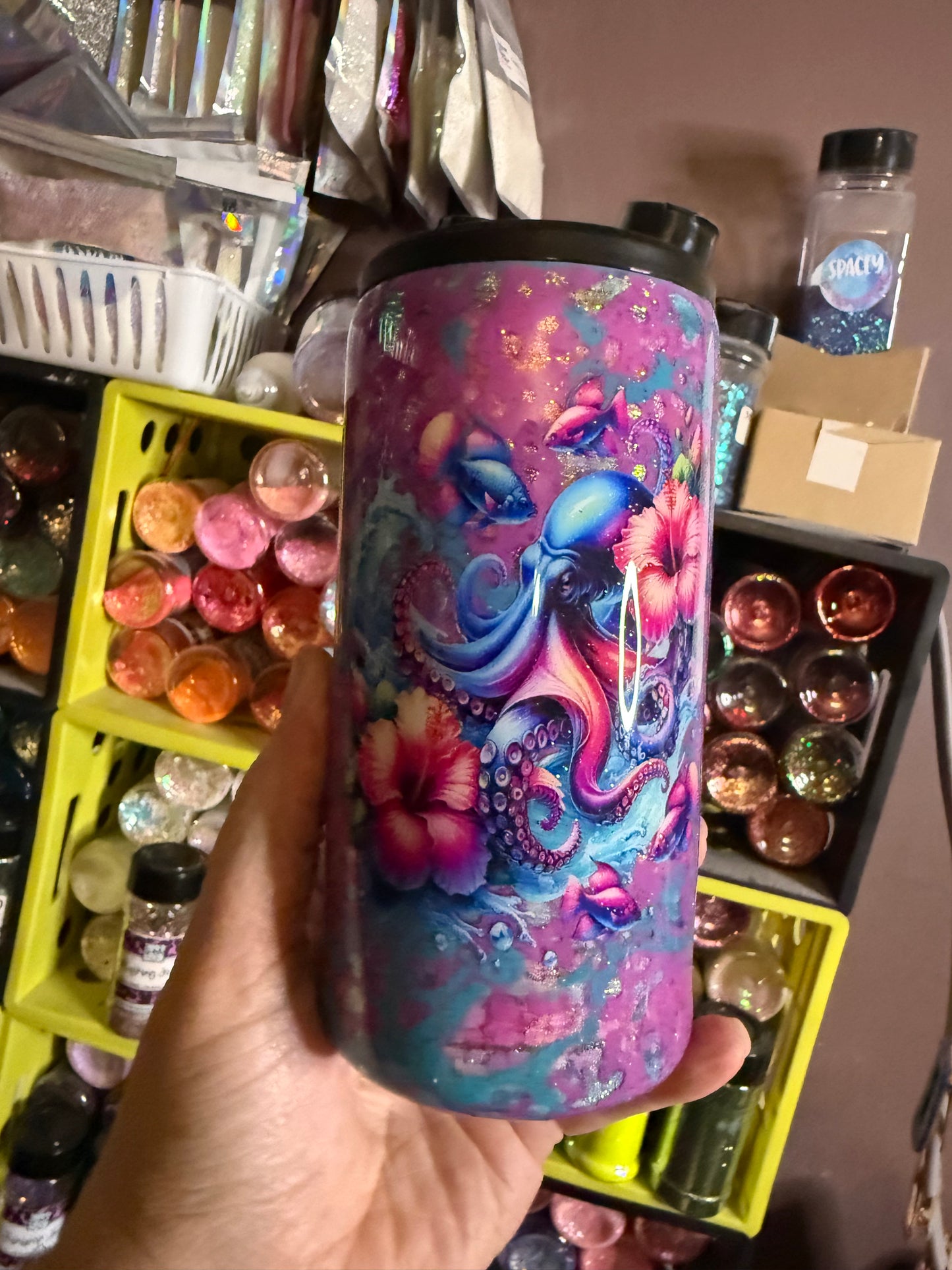 Octopus skinny koozie