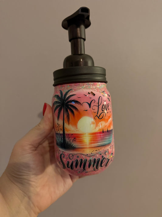 Summer sunset soap jar